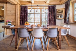 Reconnect with loved ones over a meal at the dining table.