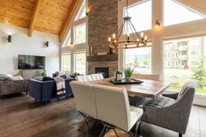 Living Room l Stone Fireplace