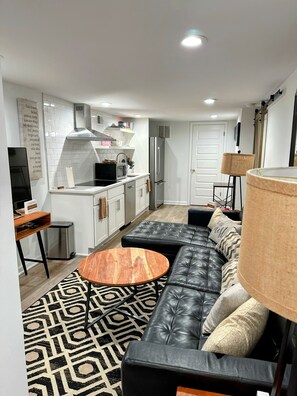 Living room/Kitchen/eating area combination area.