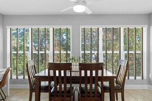 The large windows in the sun room are beautiful!