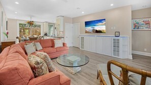 Ample seating in the living room...