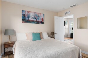 This large bedroom has a full closet and bonus office!