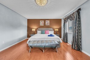 Master suite with new King-bed, new bedding, ensuite private washroom, closet(s)