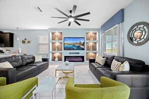 Cozy Living Room with Fireplace