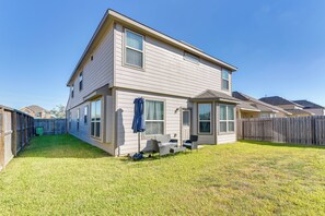 House Exterior | Fenced Yard w/ Seating | Umbrella | Gas Grill