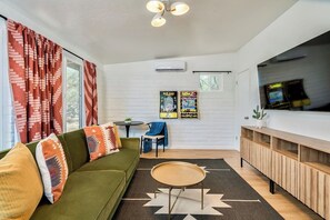 Located in the adjacent bungalow. Living Room 2 is equipped with black-out curtains.