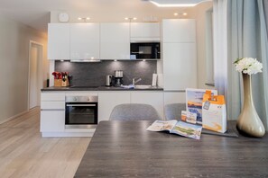 Ferienwohnung Seeluft Wustrow mit moderner Kuechenzeile