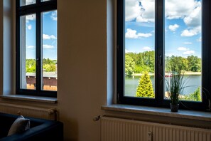 Ferienwohnung BlueSea in Malchow Müritzblick aus dem Wohnzimmer
