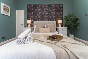 Beautiful King size bed with a feature wall
