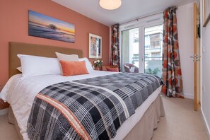 The Terracotta Bedroom has a king size bed, ensuite bathroom and balcony. Located on the first floor. 