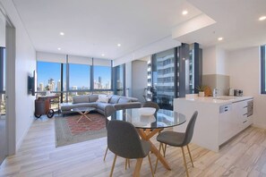 Sit down together for a meal at home or head up to the rooftop and dine alfresco.
