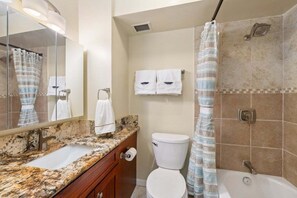Shower/Tub Combo. Toilet.