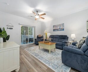 Unwind after a day at the beach in our spacious living area.