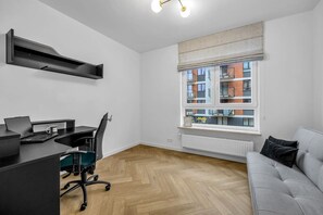 Bedroom #2 with Sofa Bed and Workspace | Book Now with RENTUJEMY.COM