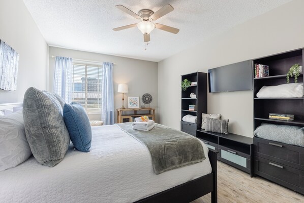 Master bed with smart tv