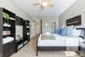 Master bedroom with walk in closet and bathroom connected