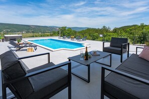 The villa offers wonderful undisturbed views of nature and fields