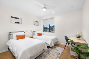Families love our twin bedroom, w/ cozy memory foam bedding & space for play.