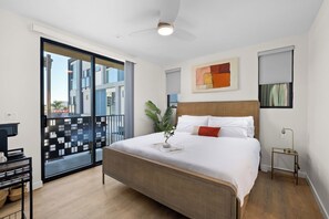 Experience luxury at its best w/ a memory foam king-sized bed with plush pillows