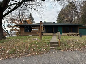 walking up to the lodge