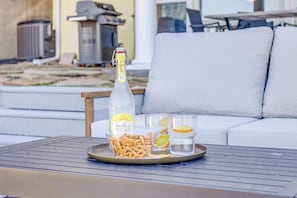 Outdoor seating perfect for enjoying refreshments and good company.
