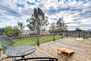 Private Deck | Cornhole Boards | Countryside Views