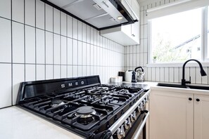 Gas cooking in a modern kitchen
