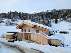 Snow, Sky, Building, Window, Tree, House, Plant, Slope, Mountain, Larch