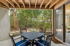 One of Two Patios, this one is Accessible from the Living Room and Primary Bedroom