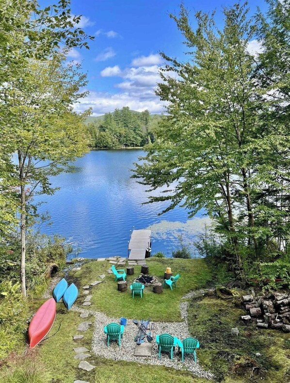 View of lake from the deck.
