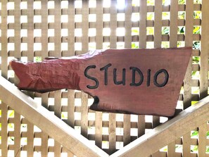 The studio location sign