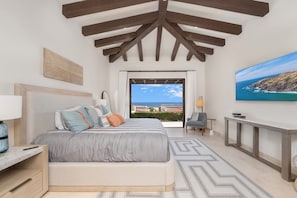 Master Bedroom with View to the ocean and golf course. Direct access to terrace.