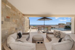 Comfortable pool lounge area