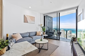 Spacious and elegant living area for the guests to relax