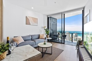 Spacious and elegant living area for the guests to relax