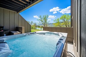 Enjoy amazing views while soaking in the hot tub.