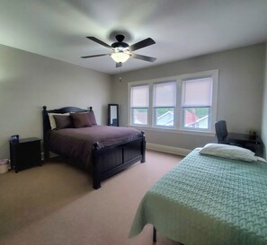Sunset Room OverLooks Street:  1 Full & 1 Twin Bed, Desk, Chair and Alarm Clock