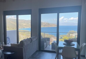Full-width sliding balcony doors