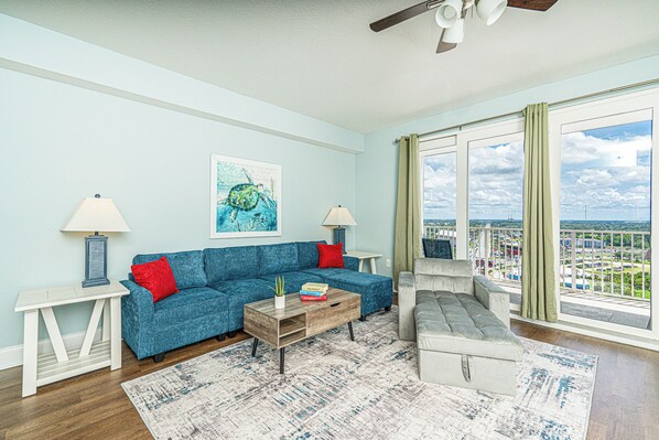 Curl up in the tranquil living room & stream your favorite entertainment