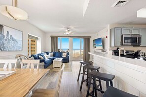 Living, dining, and kitchen