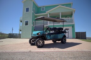 Add the 6-seater golf cart to your stay for an additional fee