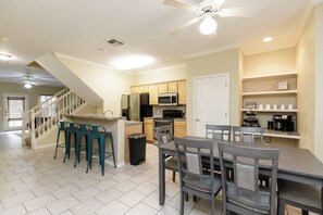 Enjoy time together at the dining table & counter, with total seating for 10