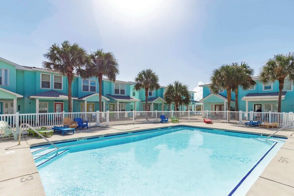 Make a splash in the sparkling communal pool!