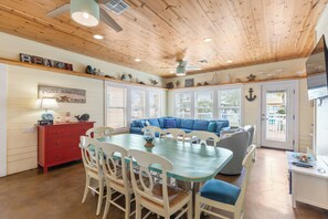 Open concept dining with seating for 8