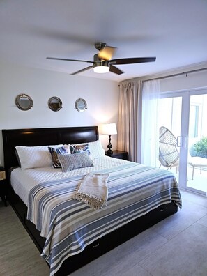 Master bed with patio door