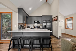 Indoors, Floor, Flooring, Kitchen, Microwave
