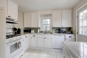 Whether you're staying for a night or a month, this kitchen is fully stocked and ready for you.