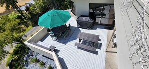 Outdoor living space is accessed by either the dining or the lounge.