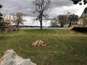 Inground Fire pit, that you can enjoy while looking at the lake.