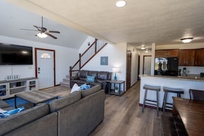 Living Room, Dining Room and Kitchen